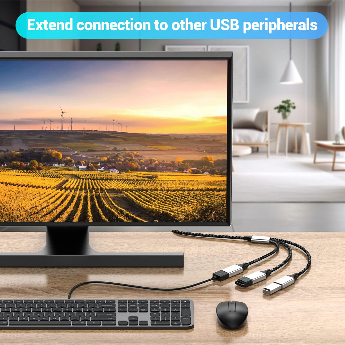 Cable Divisor USB 2.0 MOGOOD Negro 1 en 3 Salidas USB A Macho a 3 Hembras