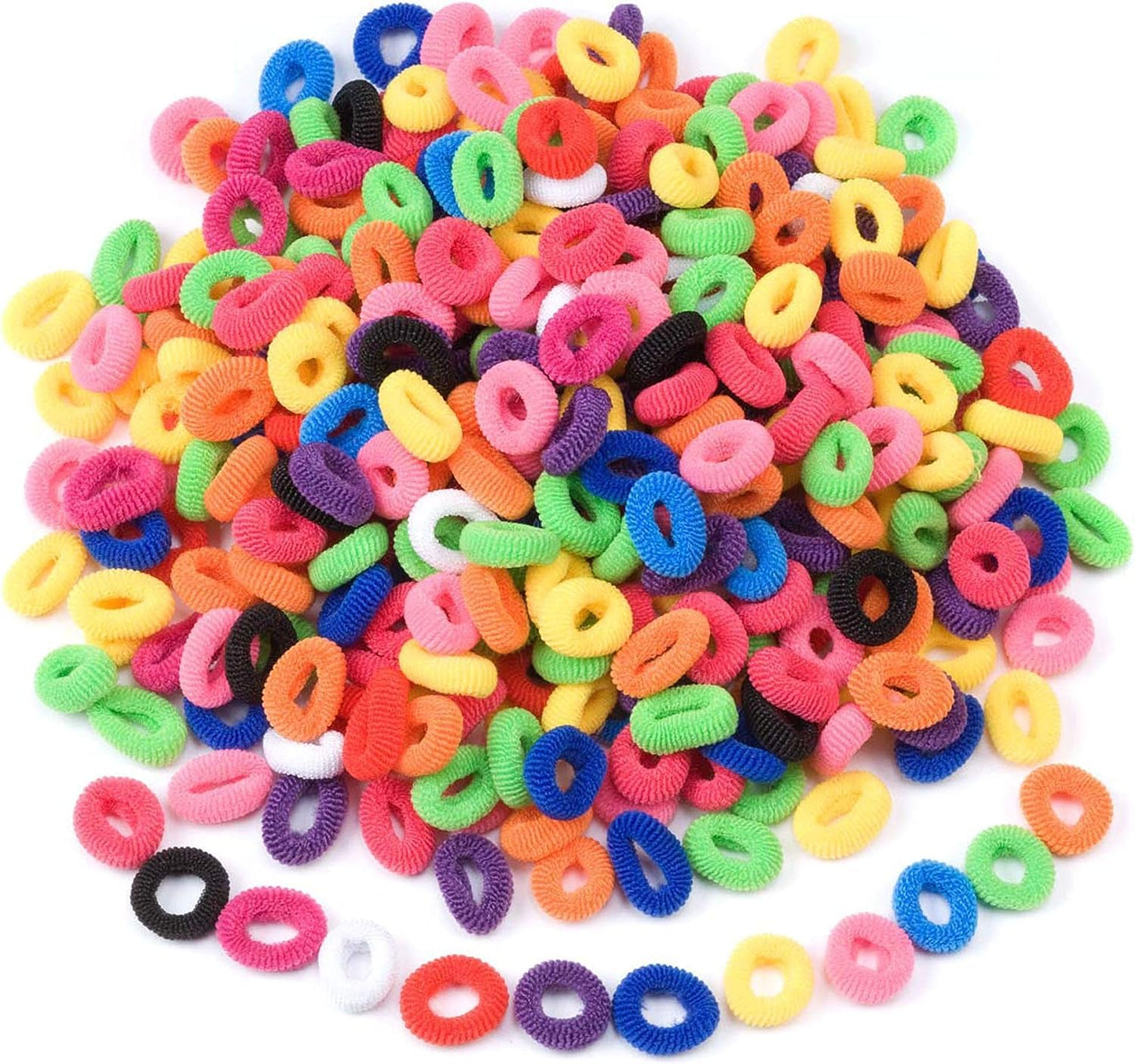 Red Ember 100 Mini-Haargummis | Haargummis für feines, dünnes oder glattes Haar | Pferdeschwanz-Packung | Ouchless Haargummis für Babys, Kleinkinder und Kleinkinder | 2,5 cm Durchmesser