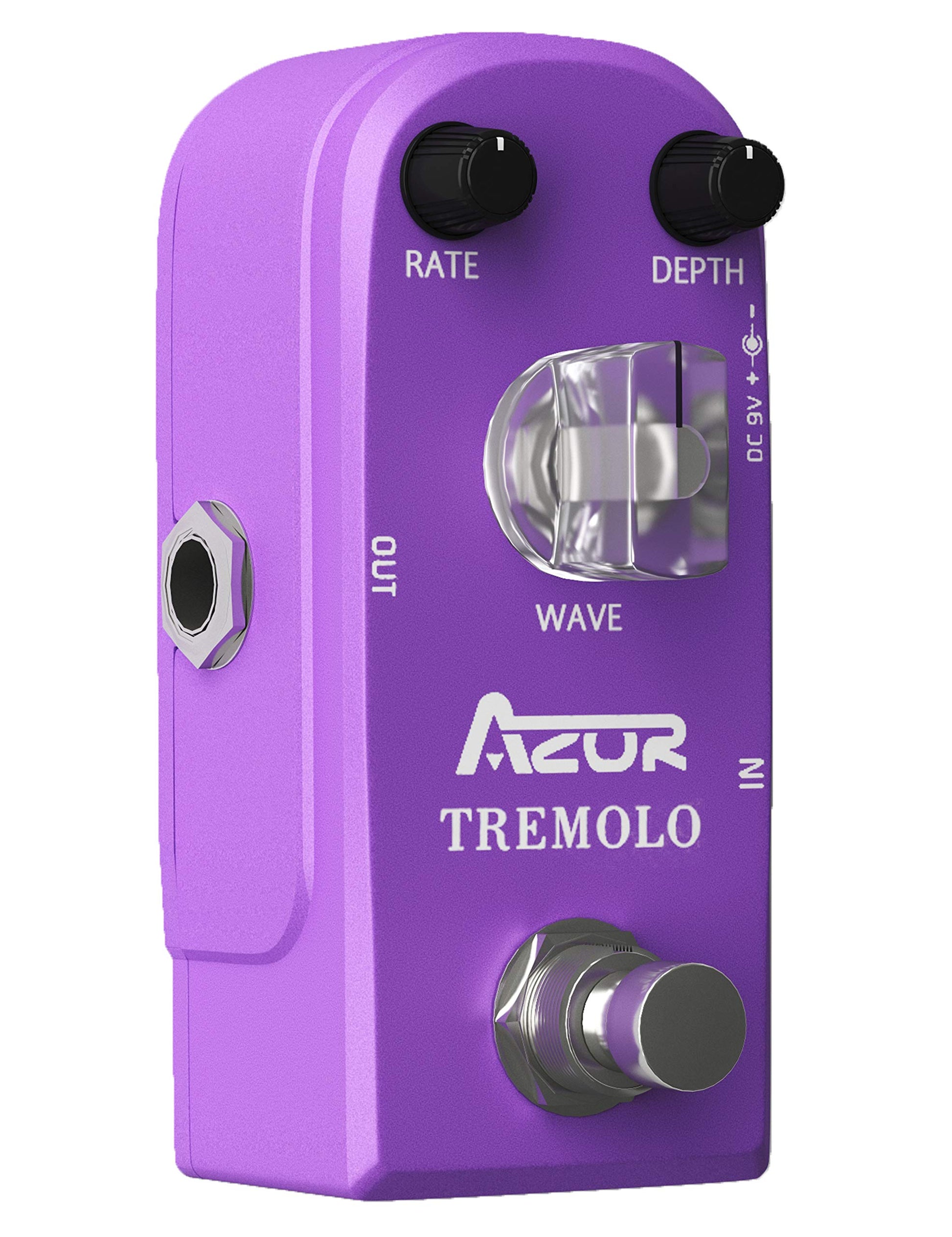 AZOR Tremolo Classic Mini Pedal de efecto guitarra con carcasa de aleación de aluminio True Bypass