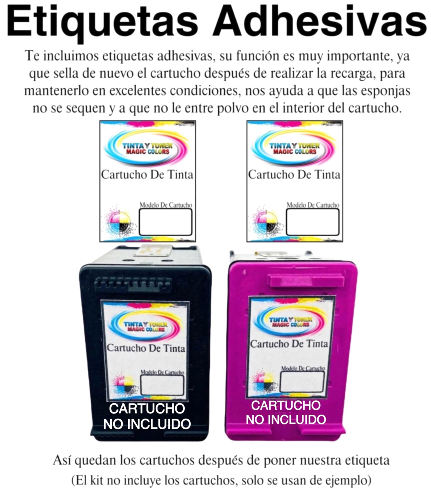 Genérico Kit Recarga de Tinta Compatible para Cartucho HP 667/664/662/122 Incluye 4 Botellas De Tinta Dye de 60ML c/u