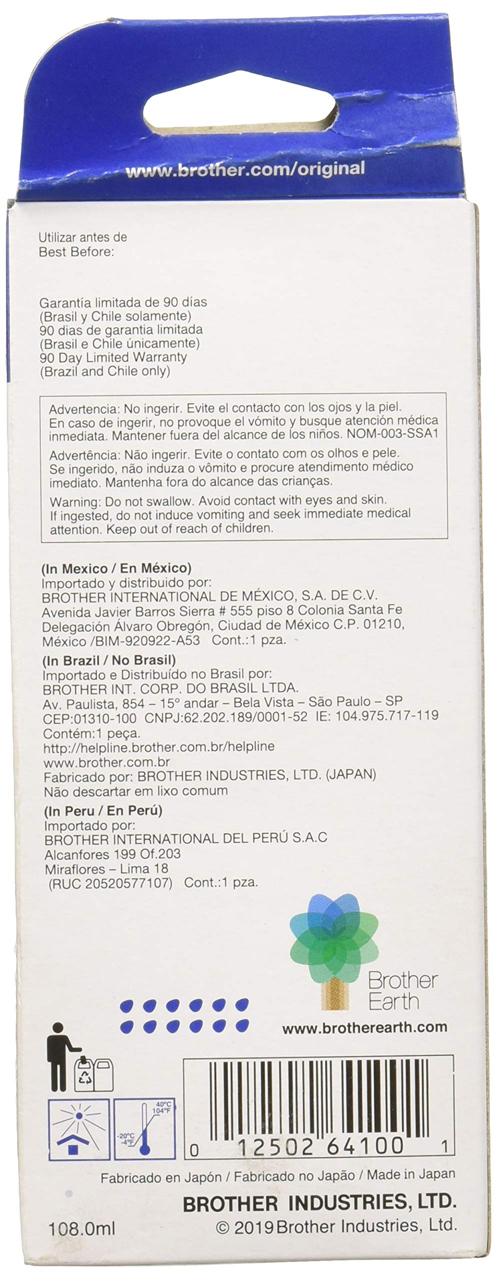 Brother BT6001BK botella de tinta, 6000 Paginas