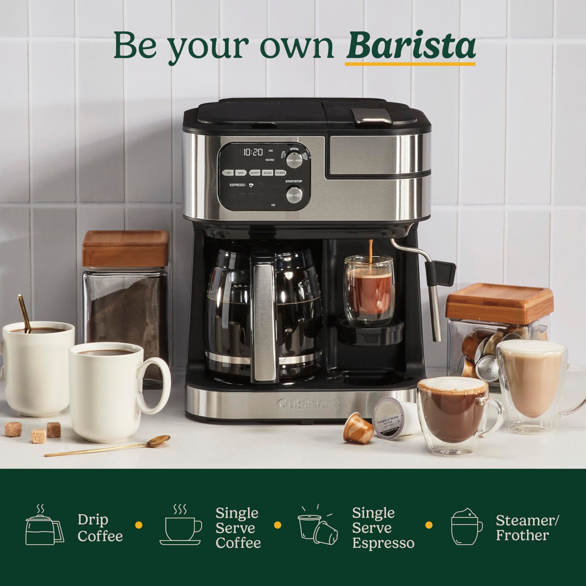 Cuisinart Coffee Center Barista Bar Cafetera 4 en 1 SS-4N1ES