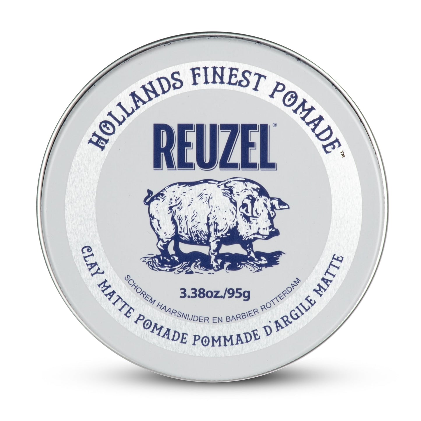 Reuzel Pomada de arcilla mate, pomada sin brillo con fijación media para un estilo y acabado naturales, 3,38 oz/95 g
