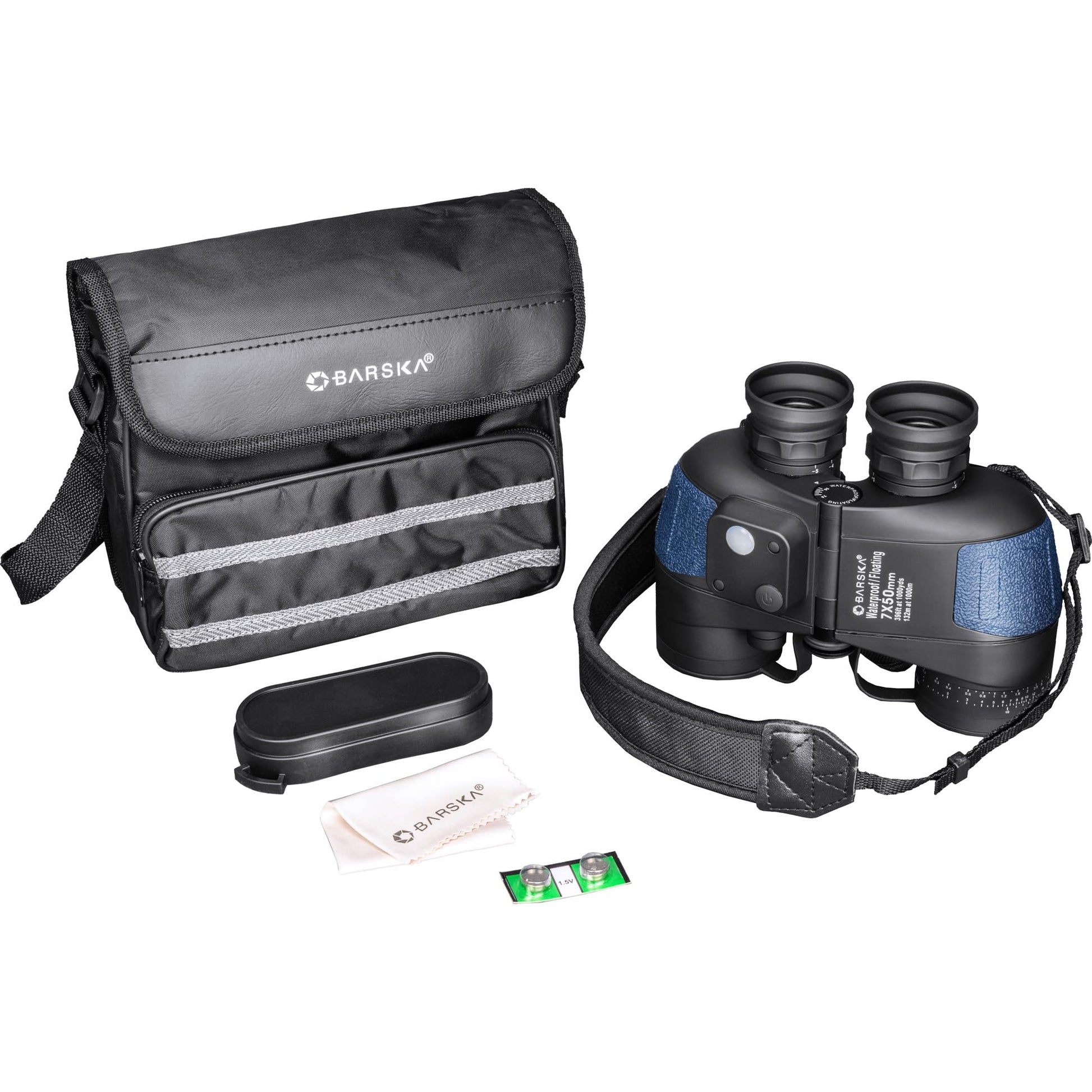 Barska AB10798 Deep Sea 7x50 Waterproof Floating Binocular with Internal Rangefinder & Compass