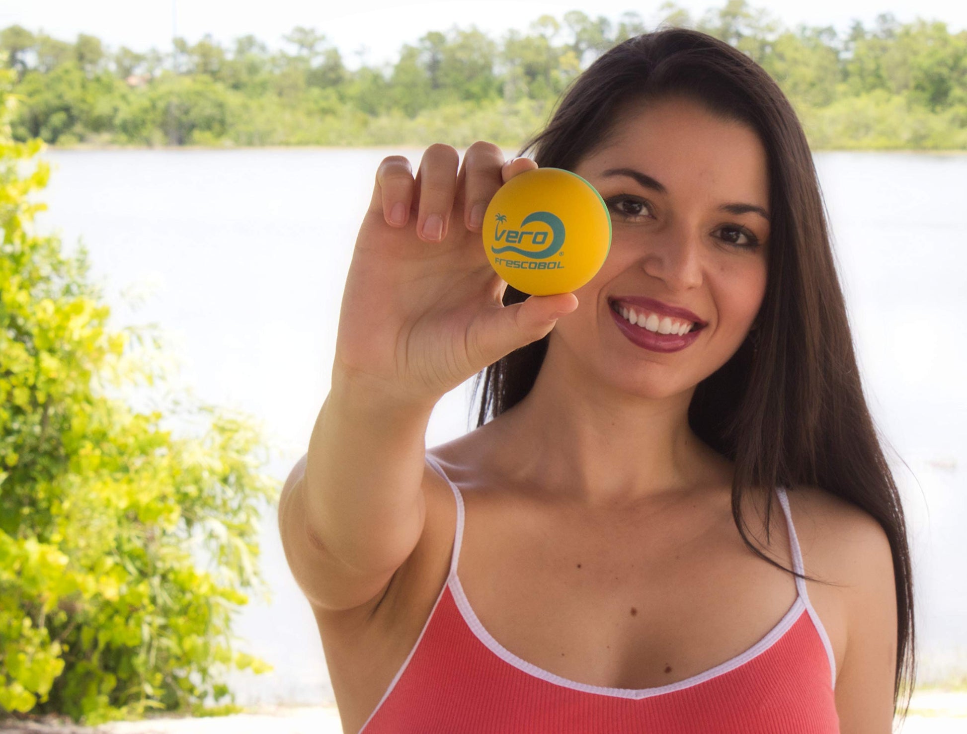 Pelotas Frescobol Pro Vero Brasil Amarillo Verde Paquete de 4