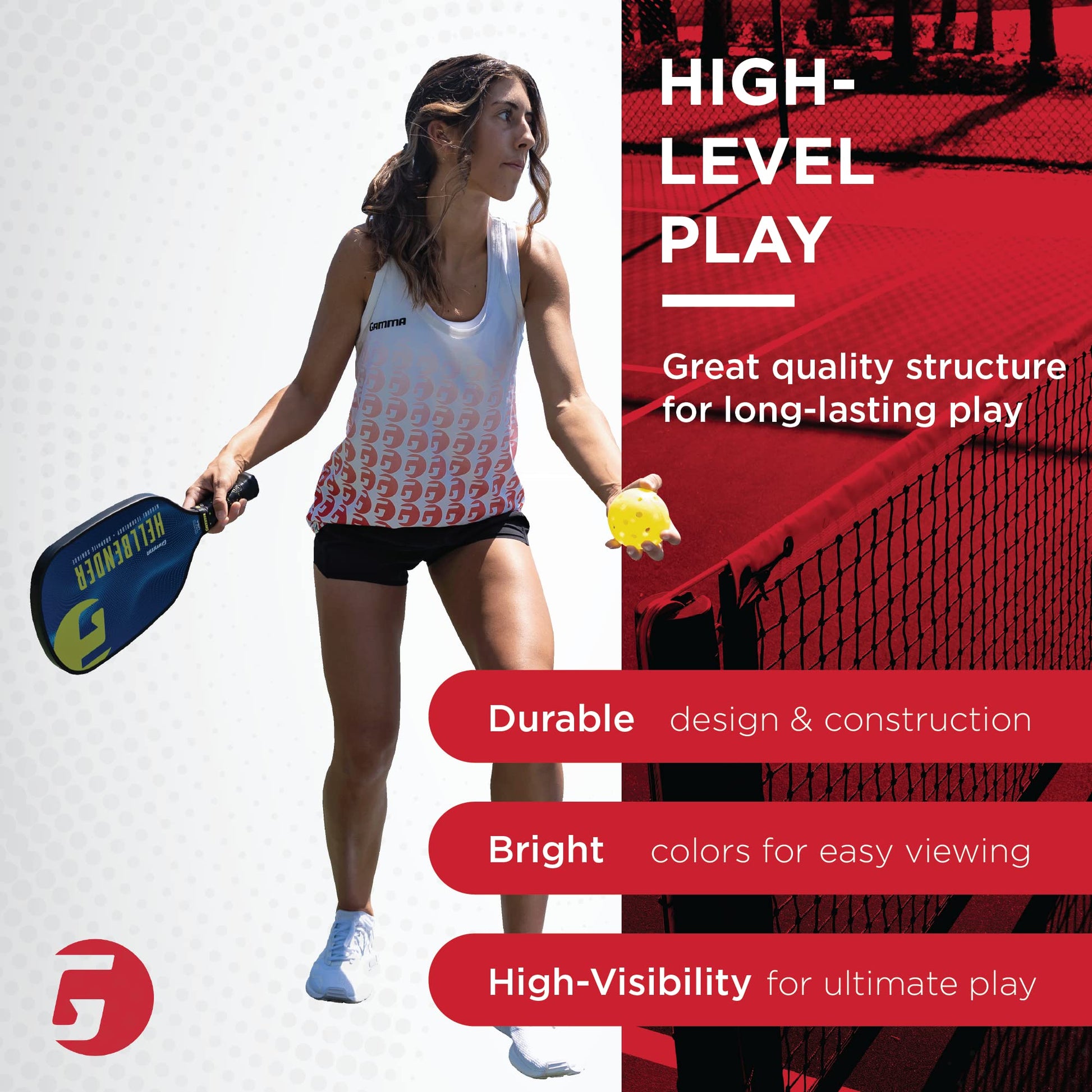 Gamma Sports Photon Indoor Pickleballs, High-Vis Optic Green USAPA Approved Pickleball Balls (60 Pack)