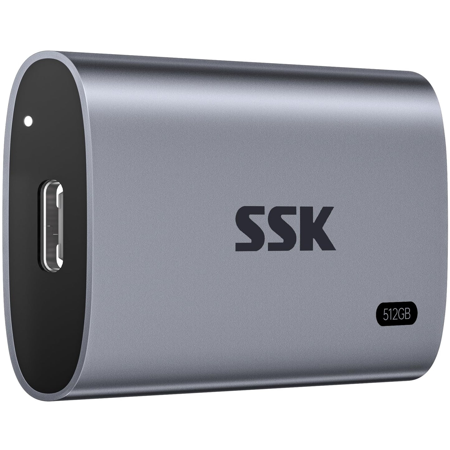 Disco Duro Externo SSK SSD 512 GB Portátil 550 MB/s USB 3.2 Gen2 con Luz LED Compatible iPhone Win Mac Android