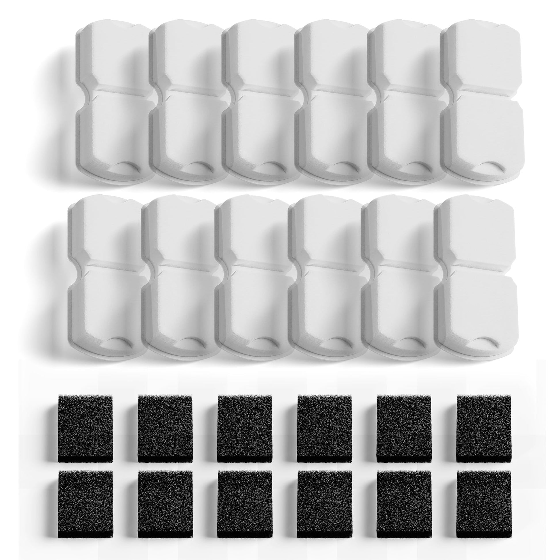 GIOTOHUN Filtro de fuente de agua para gatos: 24 filtros de fuente de gato, 24 filtros de fuente para mascotas, 12 filtros de carbono y 12 filtros de espuma, apto para GIOTOHUN S11 de acero inoxidable