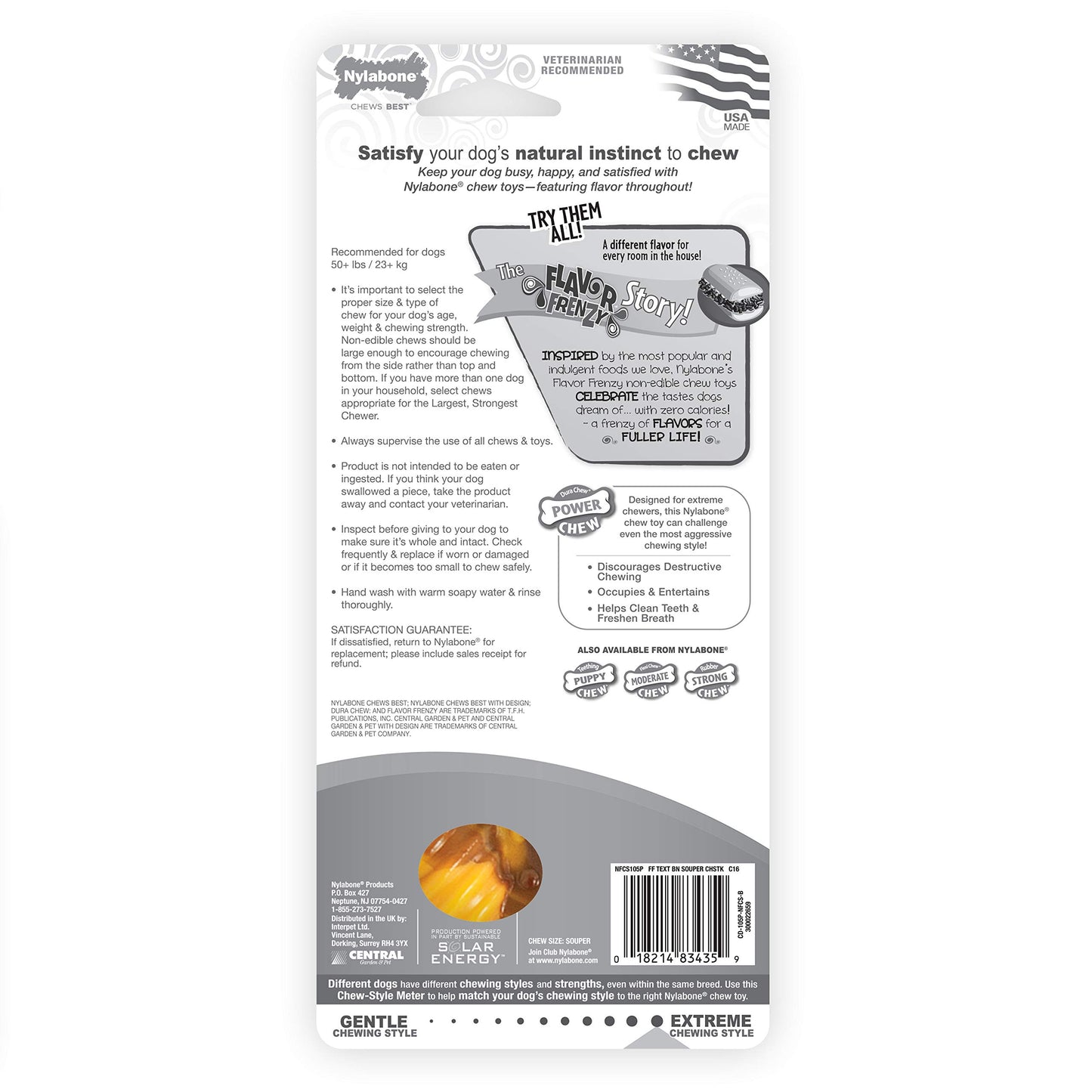 Juguete Masticable para Perros Nylabone Regular Sabor Cheesesteak Tamaño Extra Grande