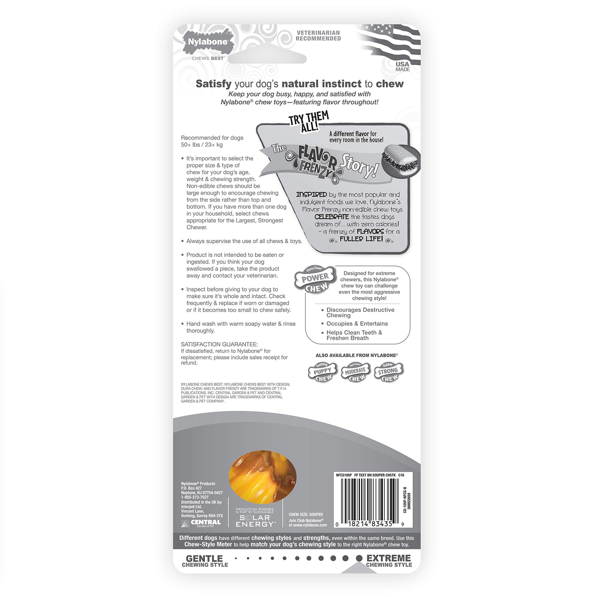 Juguete Masticable para Perros Nylabone Regular Sabor Cheesesteak Tamaño Extra Grande