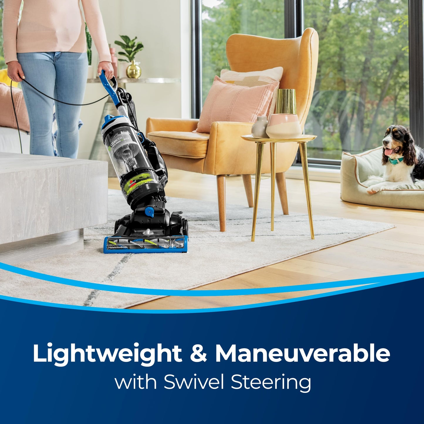 Bissell CleanView - Aspiradora giratoria de rebobinado para Mascotas, con Varilla de liberación rápida, dirección giratoria y rebobinado automático de Cable, 3197A (el Color Puede Variar)