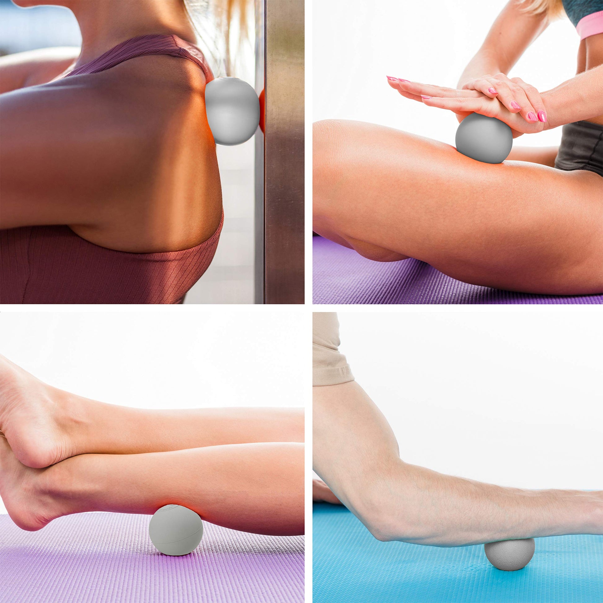 Bolas de lacrosse de masaje para liberación miofascial profunda específica, terapia de puntos de activación, nudos musculares, terapia de yoga, hombros, cuello, espalda, pie y cuerpo, muy firmes (2 unidades, naranja)