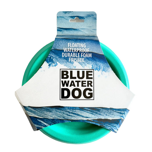 Bluewater - Frisbee para perros, flotante, impermeable, ligero, espuma duradera, disco aerodinámico para perros medianos y grandes, frisbee para atrapar, atrapar, buceo, juego, 8.5 pulgadas (verde azulado)