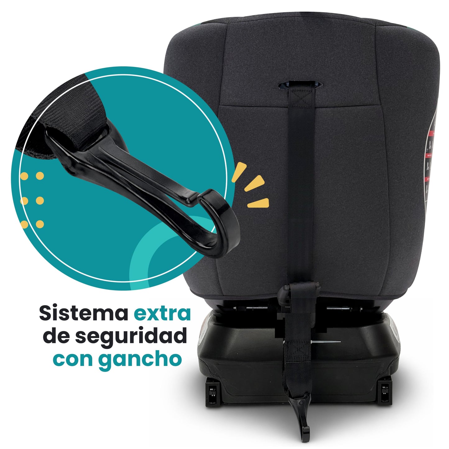 Amulay Autoasiento Baku 360° ISOFIX i-Size, 0 a 12 Años, Gris y Negro