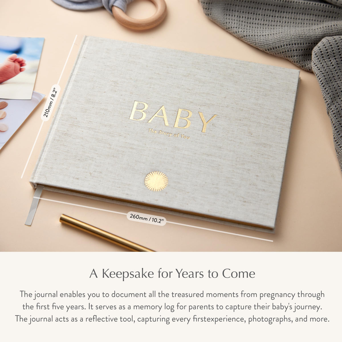 Libro de Recuerdos Your Edition Blanco para Futuras Mamás y Padres de Recién Nacidos
