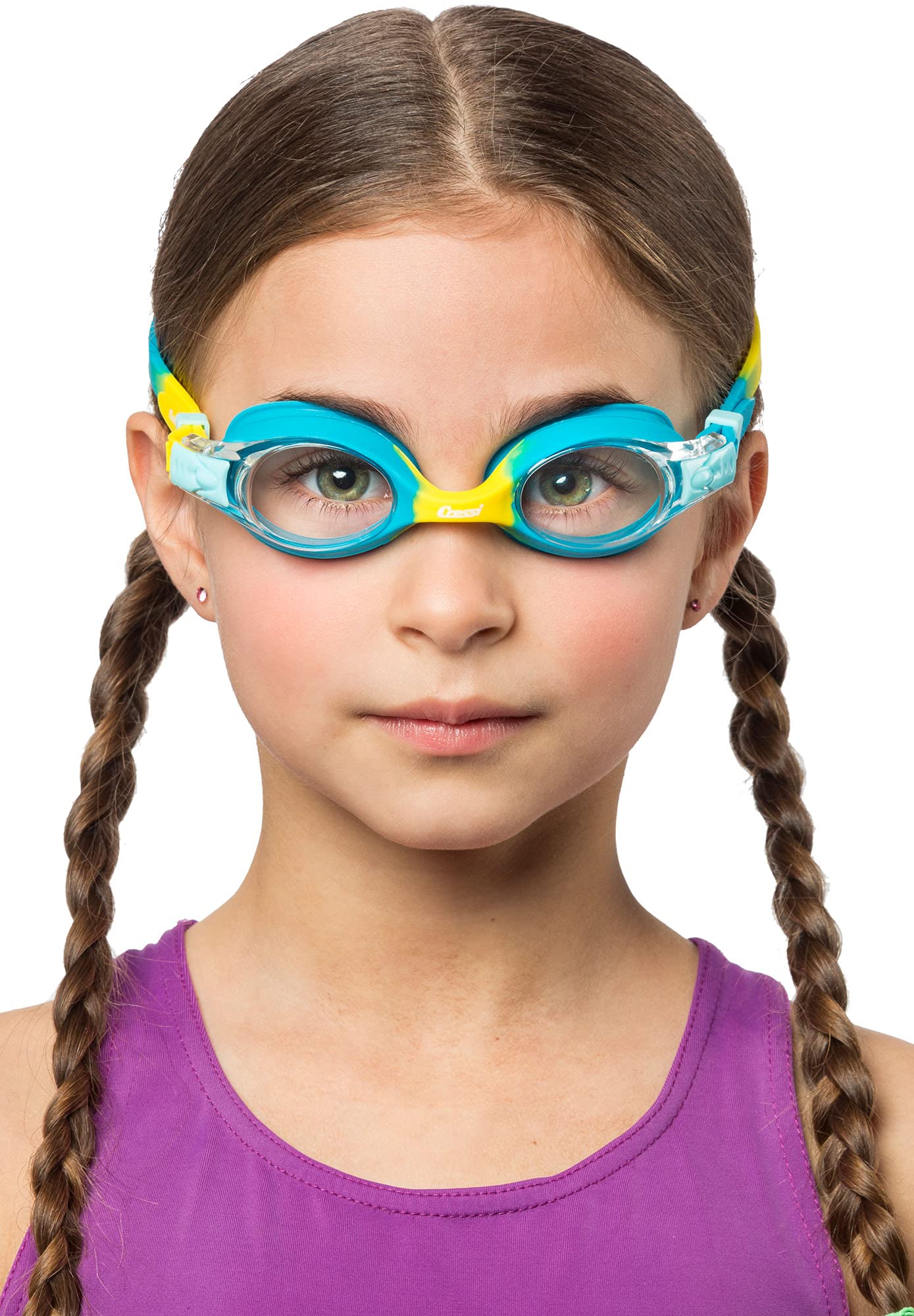 Cressi Dolphin 2.0, Azure/Amarillo, Clear Lens, Talla única