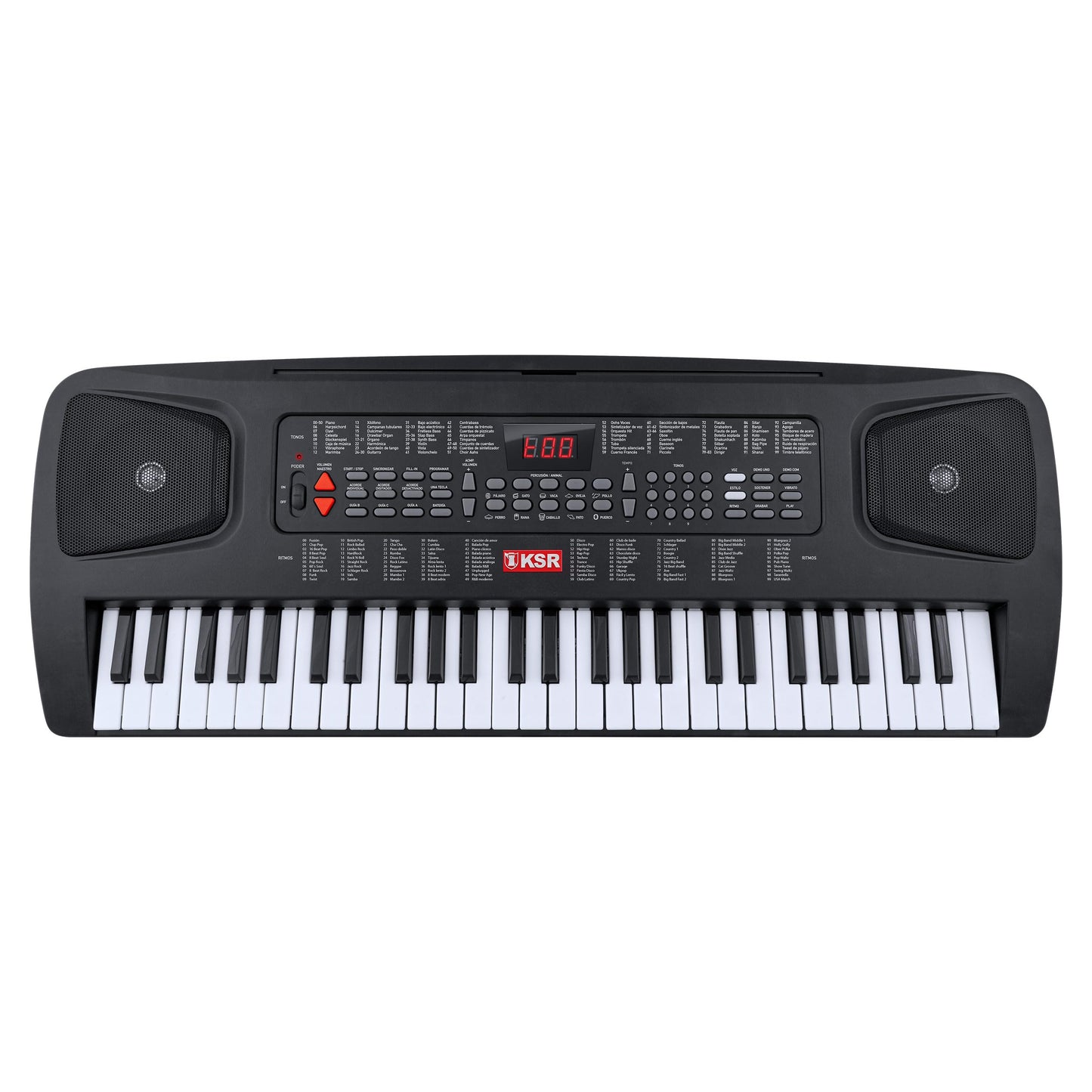 Teclado Musical Kaiser Negro 54 Teclas 100 Tonos Función Grabar Audio