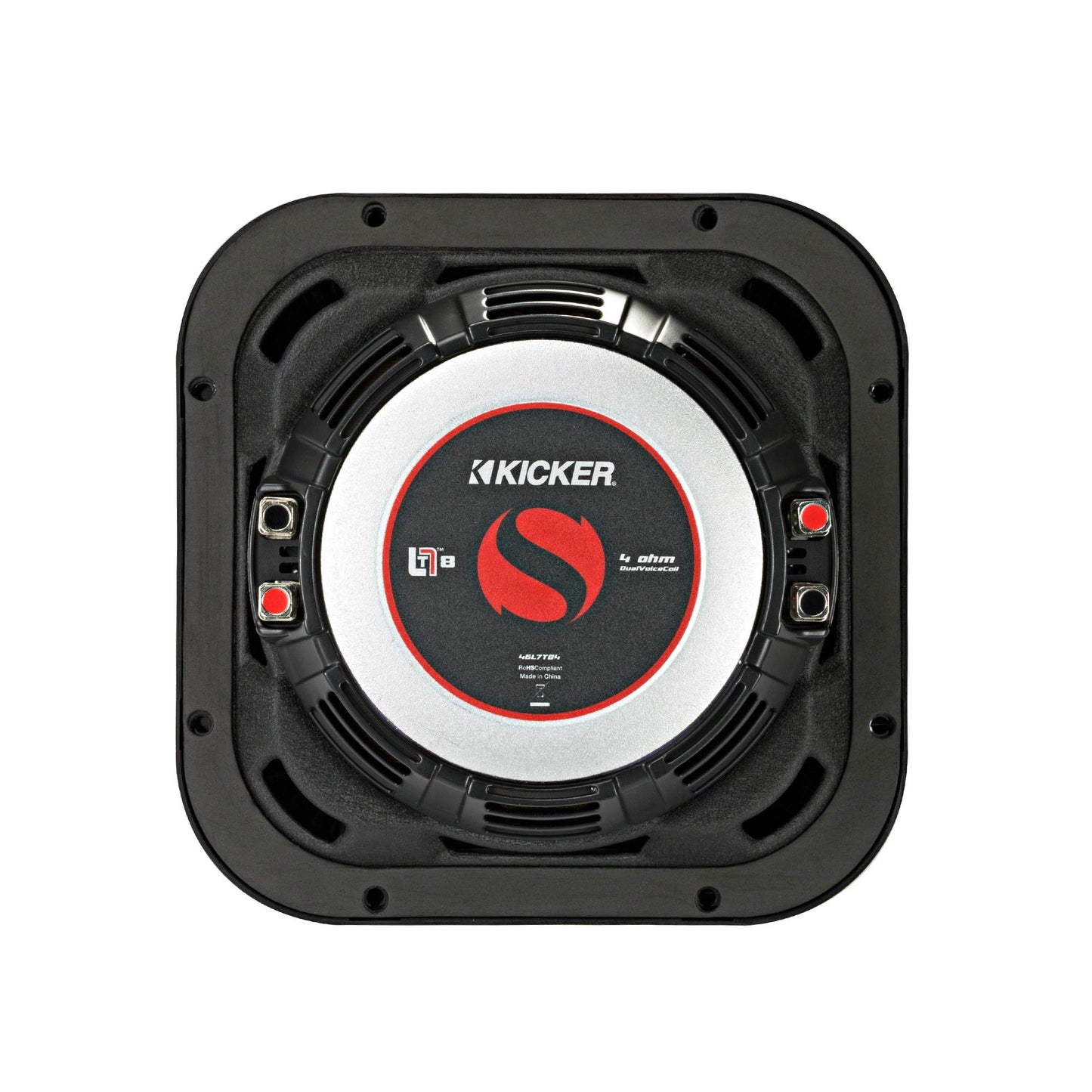 KICKER 46L7T84 L7T L7-Thin 8-Pulgadas (20cm) Subwoofer, Bobina de Voz Dual, 4-Ohm, 350 Vatios