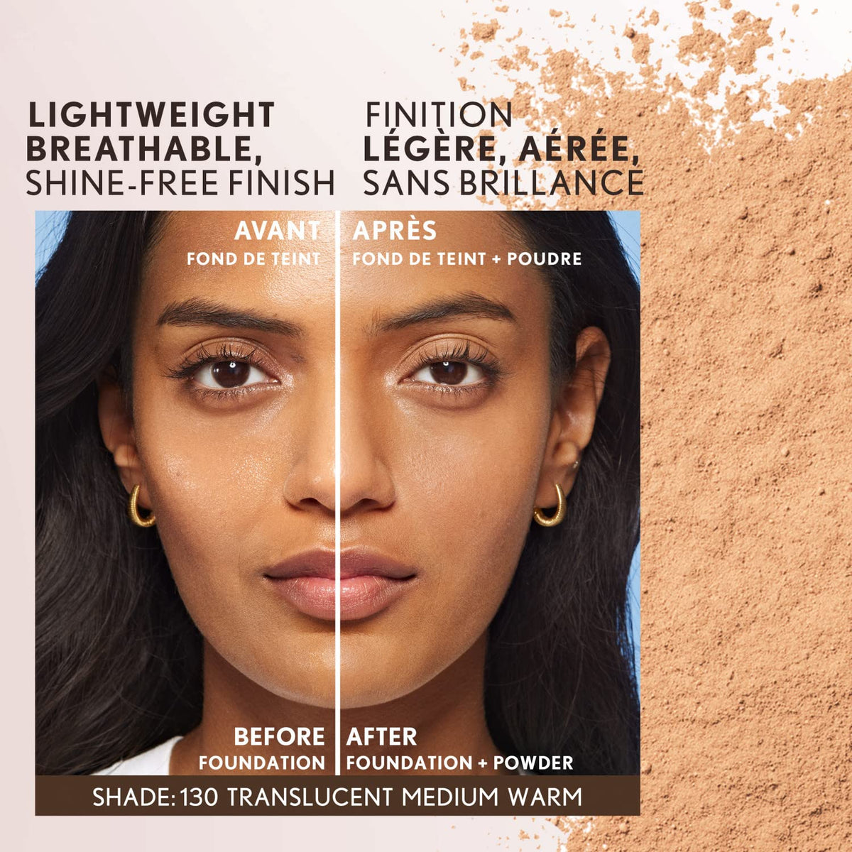 COVERGIRL Clean, Polvo Traslúcido con Color, 130 Medium Warm, 18 g