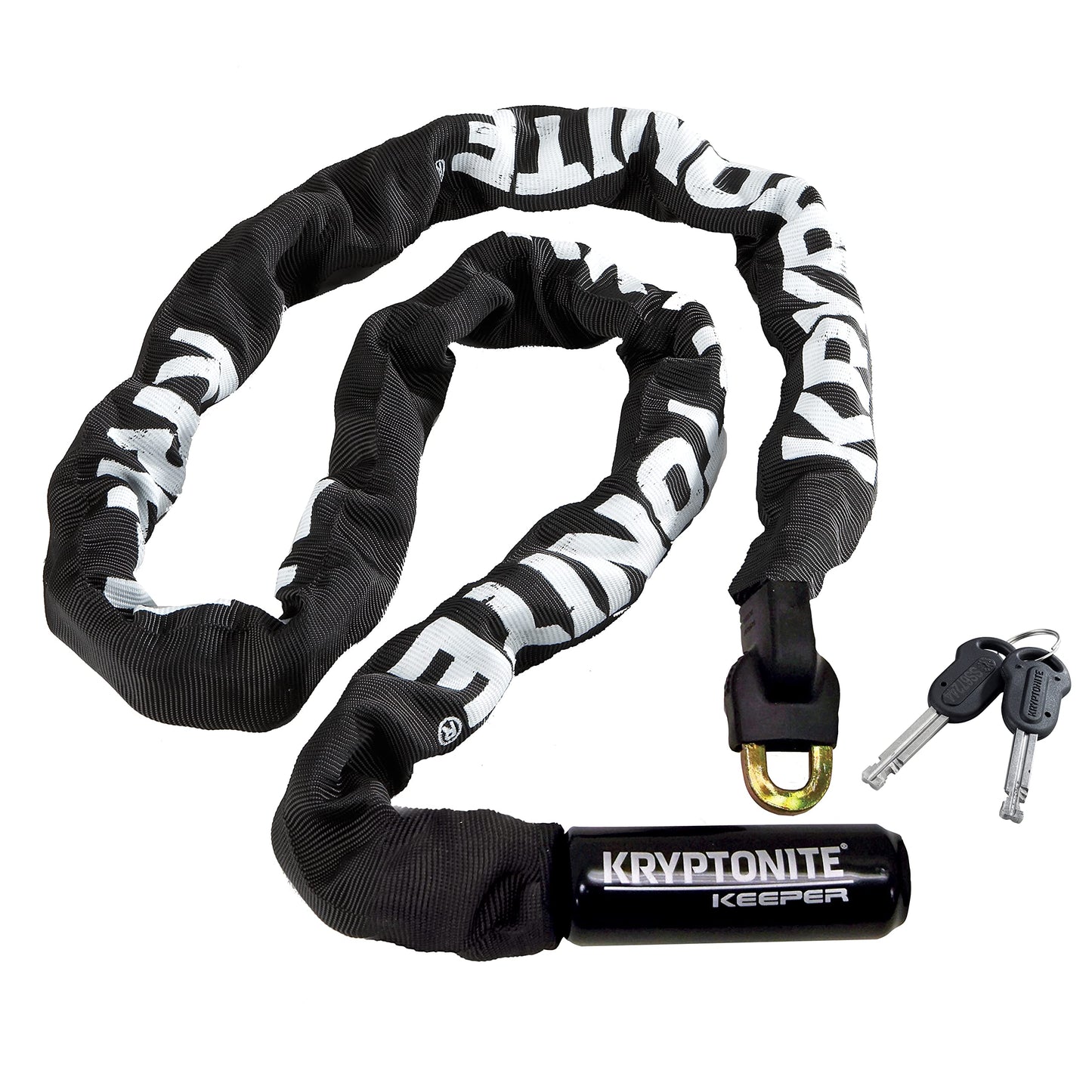 Kryptonite Keeper 712 - Candado con cadena, 1.2 m de largo, resistente y antirrobo, con llaves, para bicicleta, motocicleta, scooter, puerta y cerca, color negro