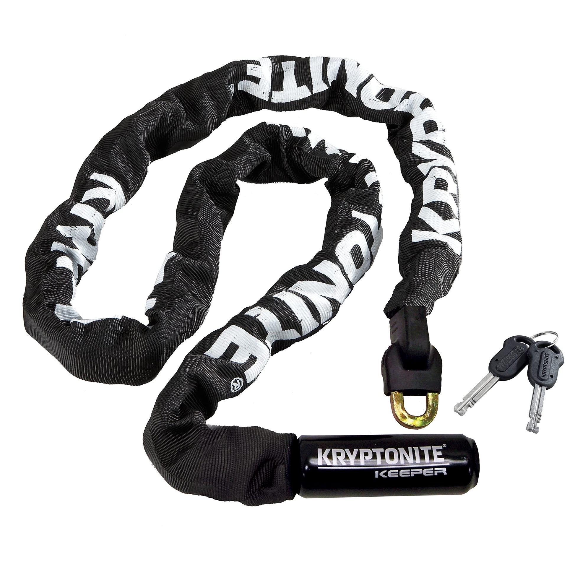 Kryptonite Keeper 712 - Candado con cadena, 1.2 m de largo, resistente y antirrobo, con llaves, para bicicleta, motocicleta, scooter, puerta y cerca, color negro
