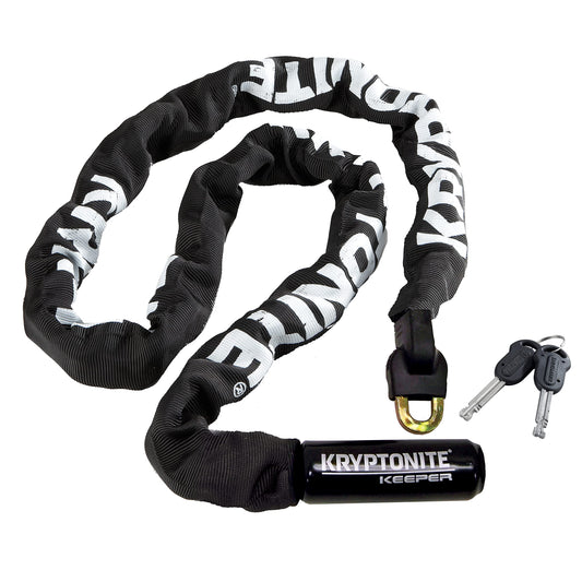 Kryptonite Keeper 712 - Candado con cadena, 1.2 m de largo, resistente y antirrobo, con llaves, para bicicleta, motocicleta, scooter, puerta y cerca, color negro