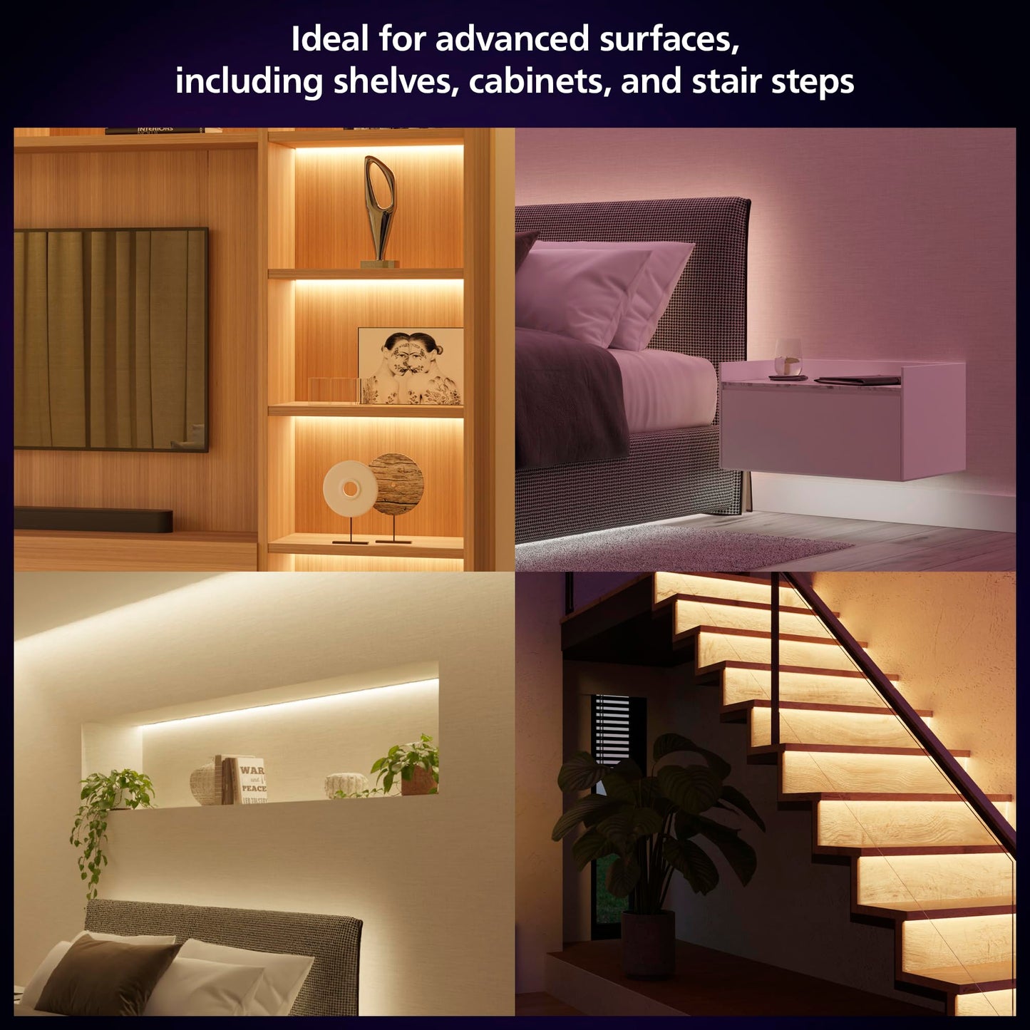 Kit de Inicio Philips Hue Tira de Luz WCA Interior 2 Metros con Hue Bridge