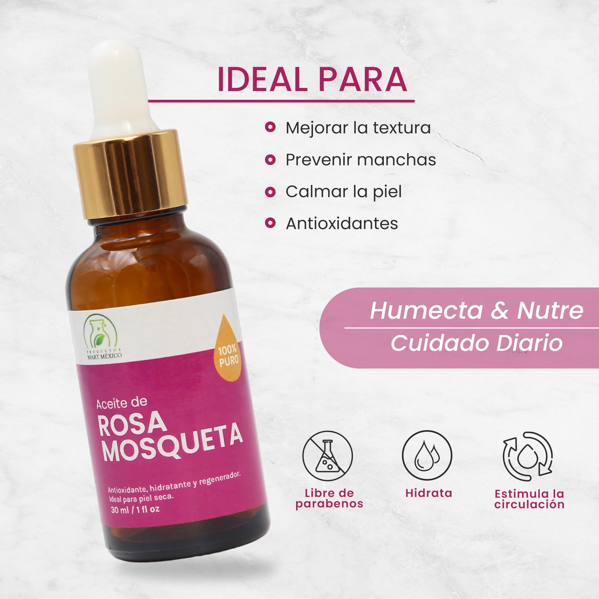Aceite Rosa Mosqueta Orgánico Puro - Hidratante Regenerador Piel - Productos Naturales - Envío Rápido - Compra Online!