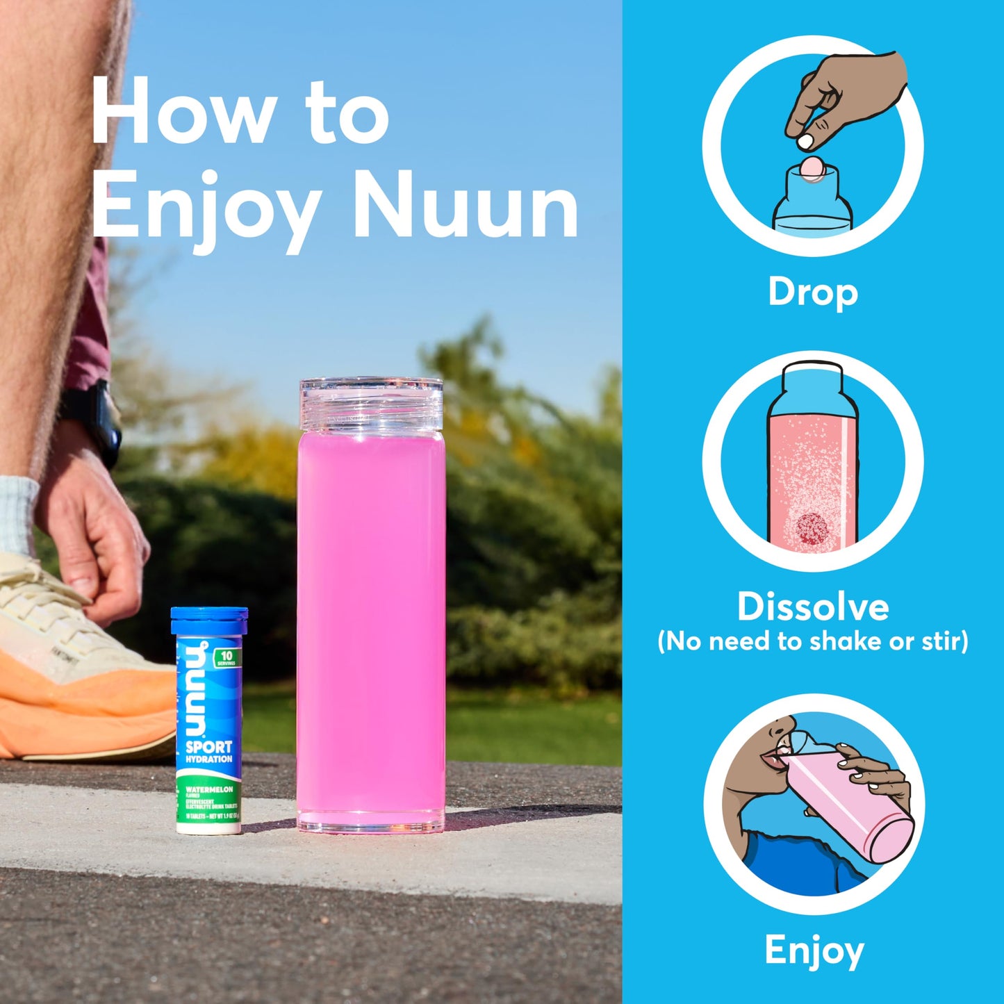 Hidratación Deportiva Nuun Limón-Lima 55 g 8 Tubos