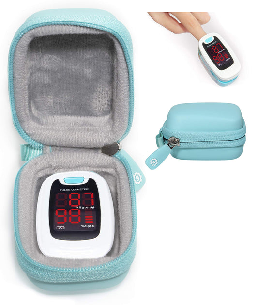 Funda para oxímetro para Zacurate Pro 500DL, 500BL, Childrend; Facelake FL400 t, FL350, CMS500DA, mibest, ANKOVO, Santamedical, Innovo Deluxe, Santamedical, ANKOVO, CONTEC, Metene (solo estuche)