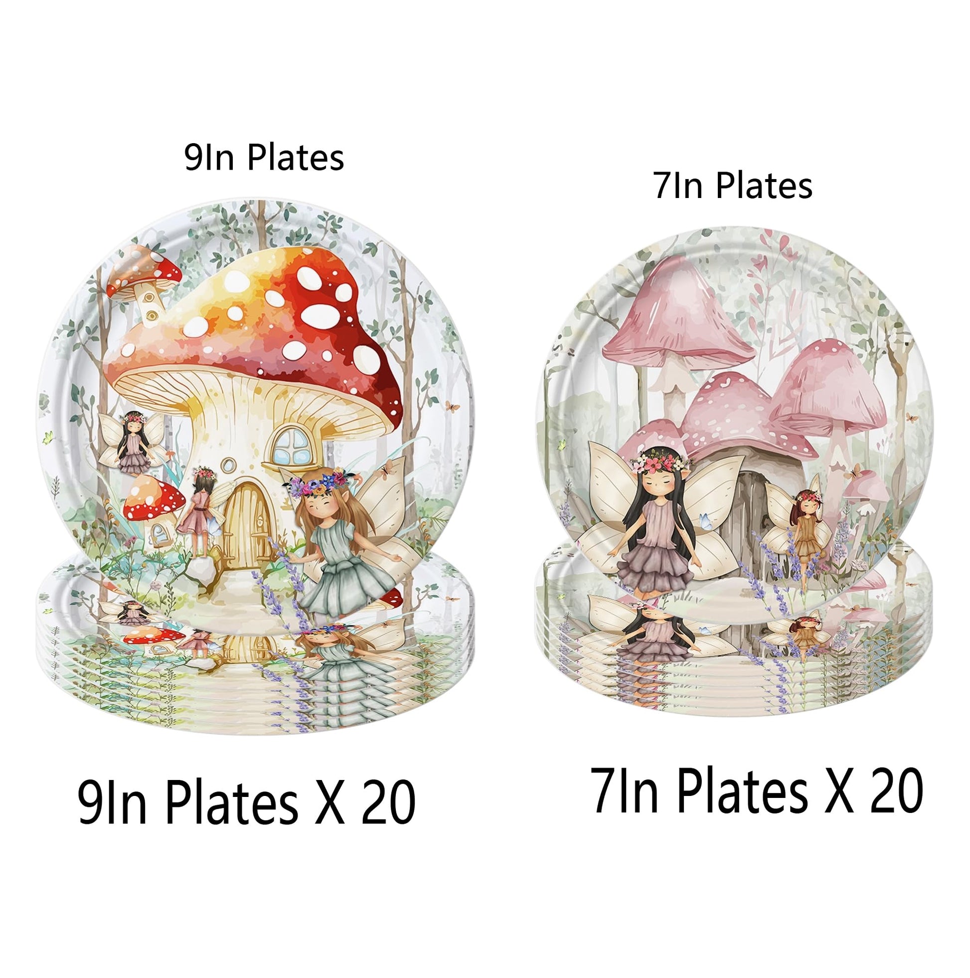 Platos de Fiesta de Cumpleaños con Temática de Hadas para Niños