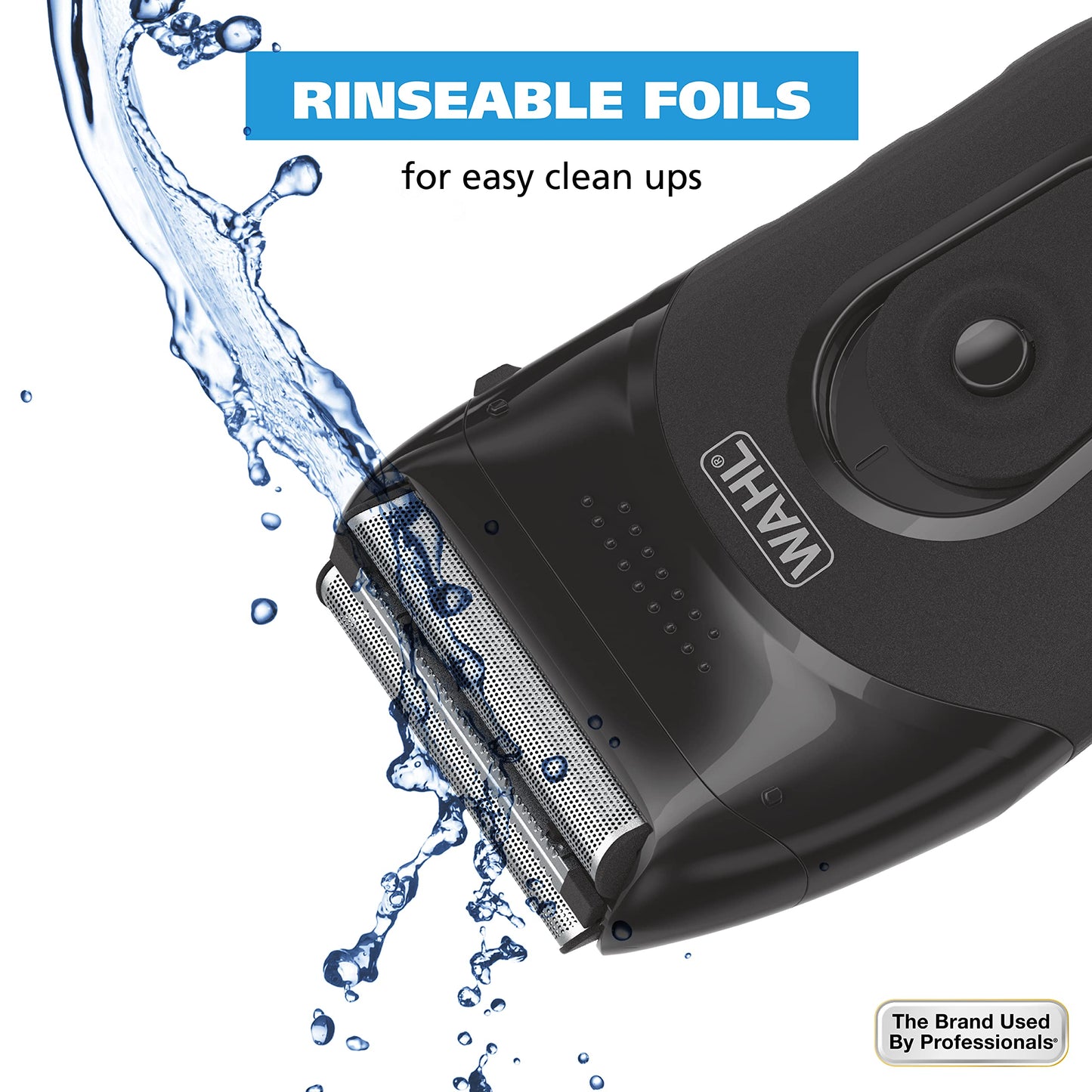 Wahl 7065 - Kit de afeitadora compacta de iones de litio con láminas higiénicas y barra de corte con láminas flexibles dobles que se mueven con los contornos de tu cara