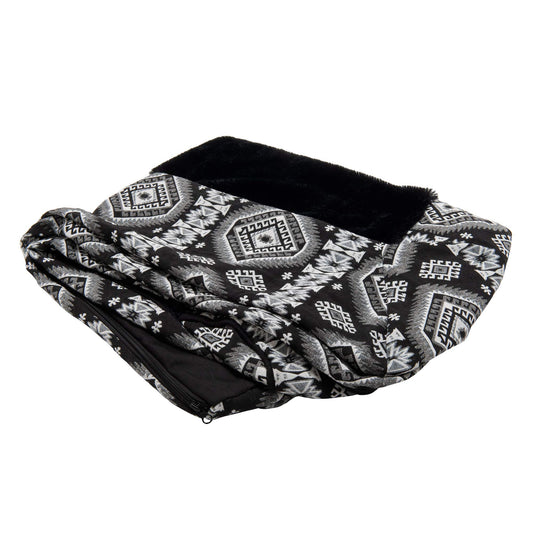 Furhaven Funda de Cama de Repuesto para Mascotas, Estilo sofá, decoración del suroeste, Lavable, medallón Negro, tamaño Jumbo (XL)