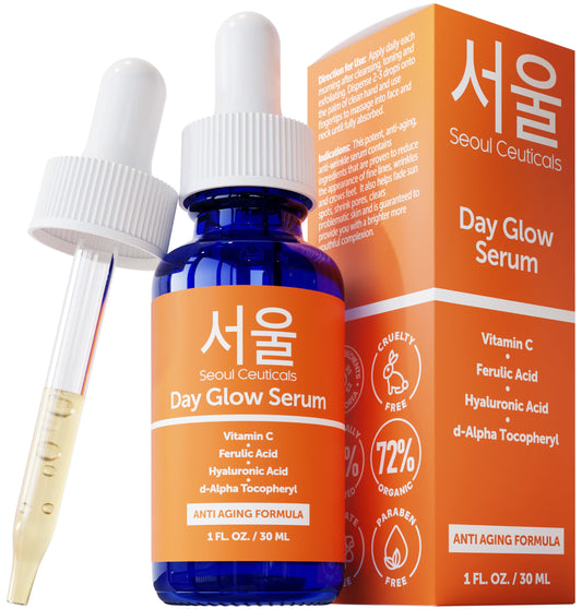 SeoulCeuticals - Suero de Vitamina C 20% y Ácido Hialurónico, Antienvejecimiento, 30 ml