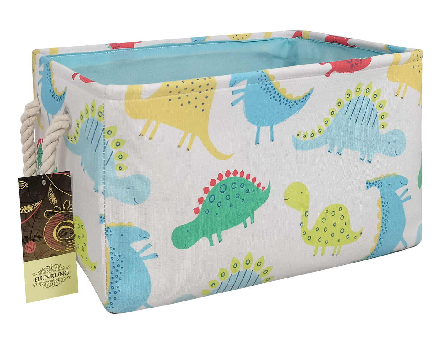 HUNRUNG - Cesta de Almacenamiento Rectangular de Lona para Mascotas, Juguetes, Libros, Ropa, Perfecto para Habitaciones Infantiles, Sala de Juegos, casetas, Dinosaur