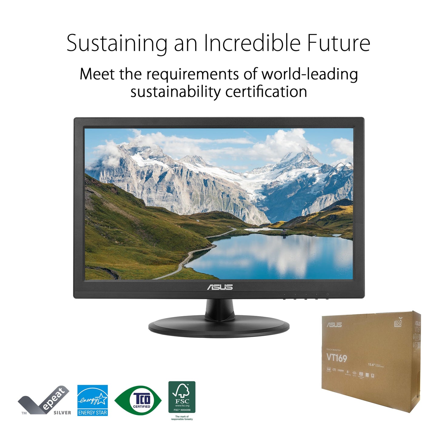 ASUS Monitor táctil 1080P de 15.6" (VT169HE) - Full HD, visualización táctil de 10 puntos, IPS, amplio ángulo de visión, sin marco, cuidado de los ojos, sin parpadeo, luz azul baja, HDMI, cumplimiento