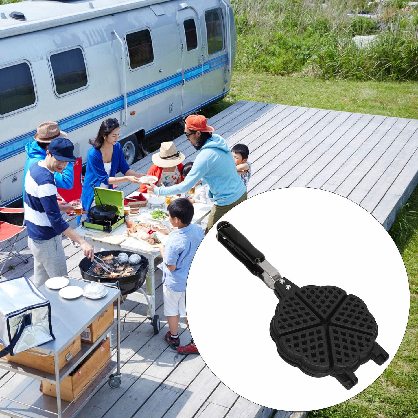 Máquina para Hacer Gofres con Sartén, 5,9 Pulgadas, Perfecta para Gofres Tostadores de Sándwich, Mini Planchas para Gofres Antiadherentes de Doble Cara para un Desayuno sin