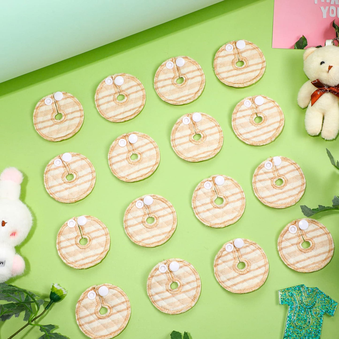 Paquetes Almohadillas de Algodón Rayas con Forma de G para Cuidado de Alimentación