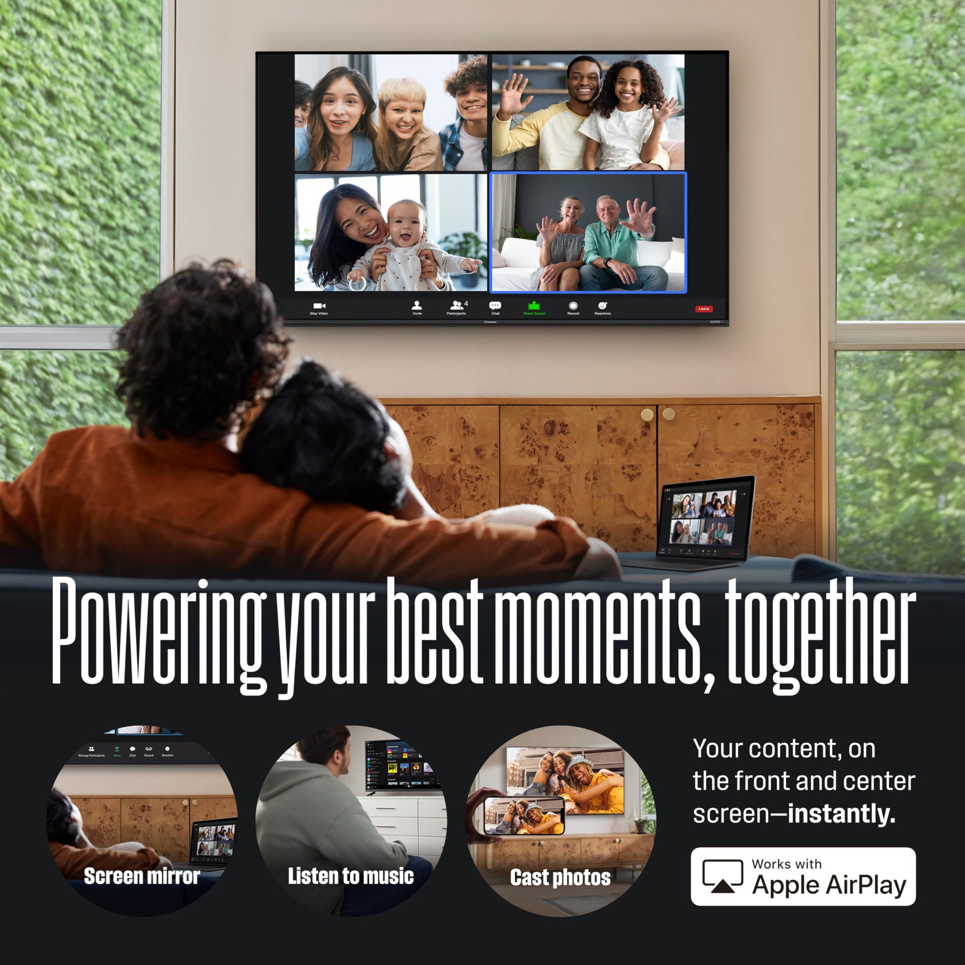 Westinghouse Smart TV de 40 pulgadas, FHD 1080P Xumo TV con control remoto por voz, televisión de visualización plana con Dolby Atmos, Blueooth, Apple AirPlay, Wi-Fi y conectividad móvil