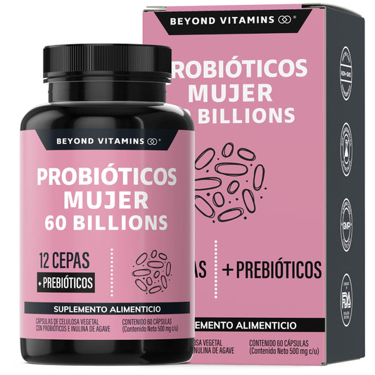 Suplemento Alimenticio Beyond Vitamins Probióticos + Prebióticos Inulina de Agave para Mujer