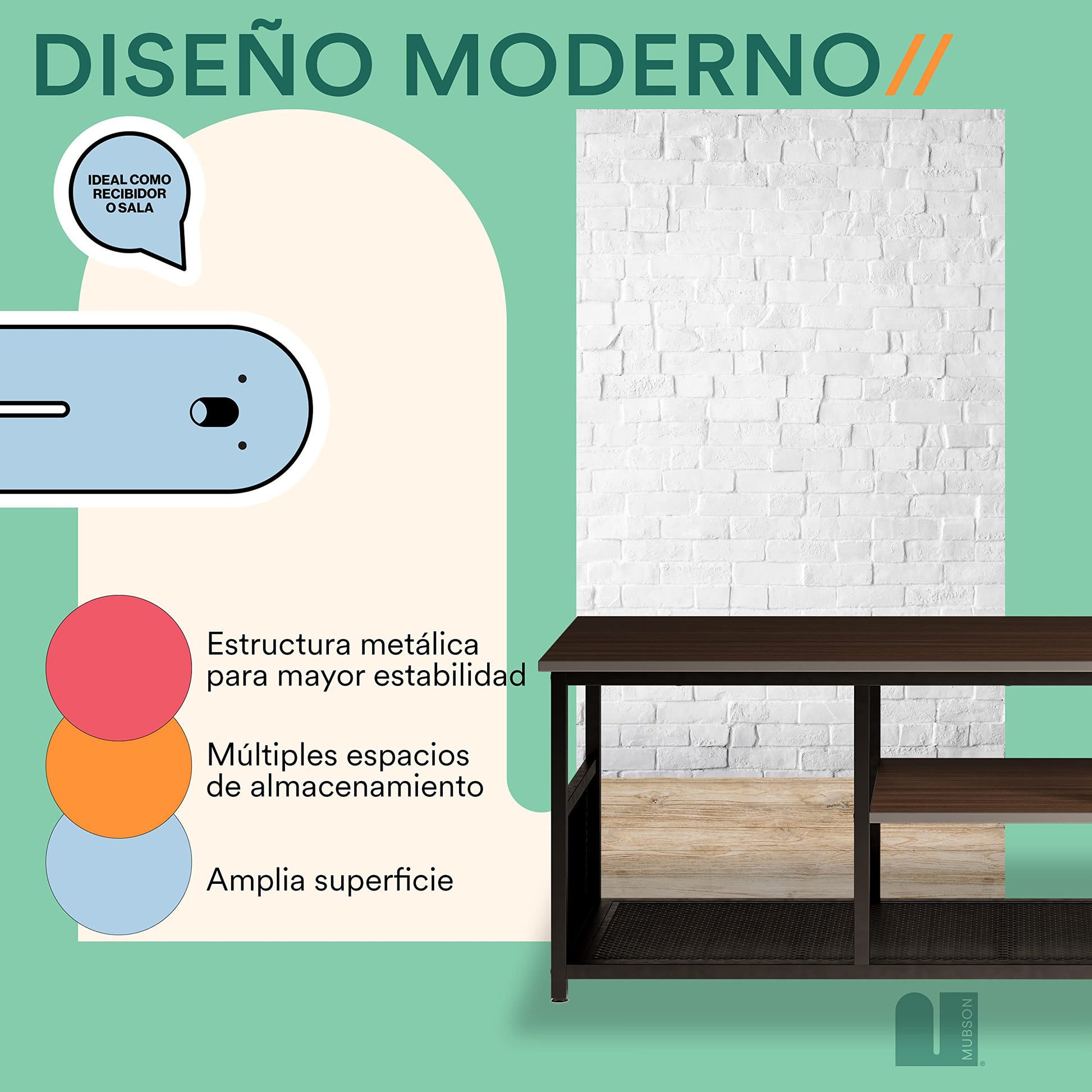 Mueble para TV MUBSON Vondel Roble con 3 Repisas