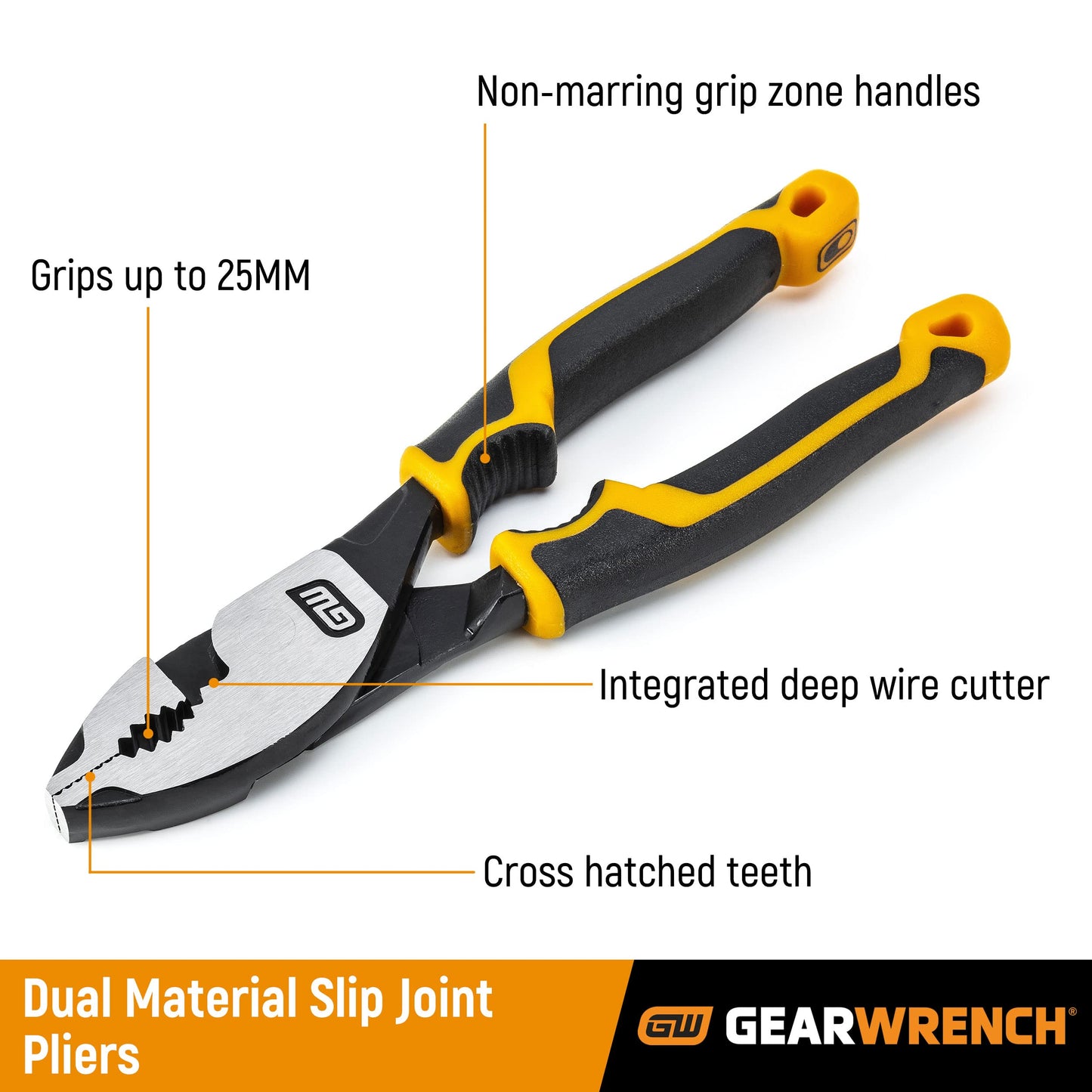 GEARWRENCH 82175C - Alicates de doble material Pitbull para juntas deslizantes