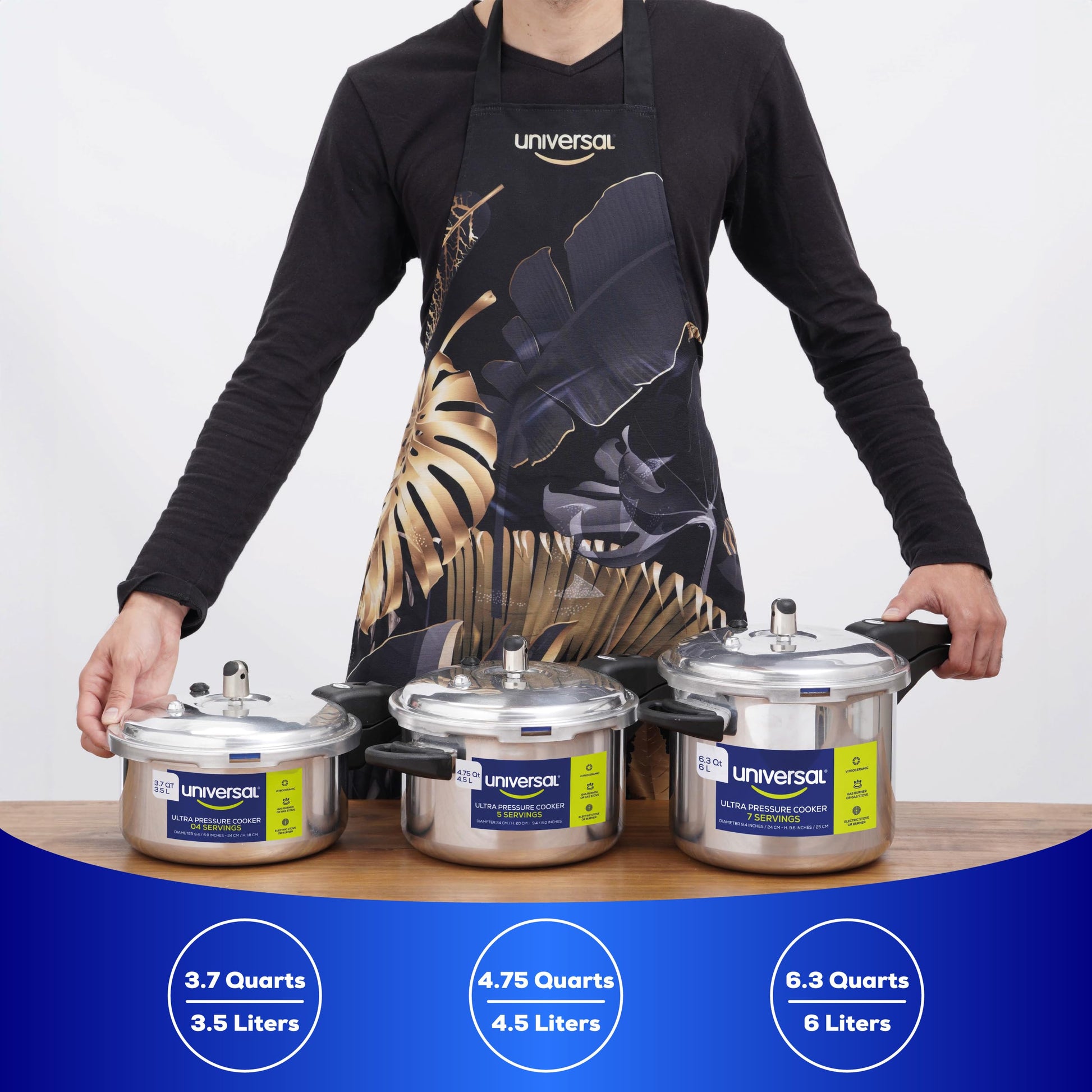 Olla de Presión Universal Aluminio Antioxidante Pequeña para 4 Porciones
