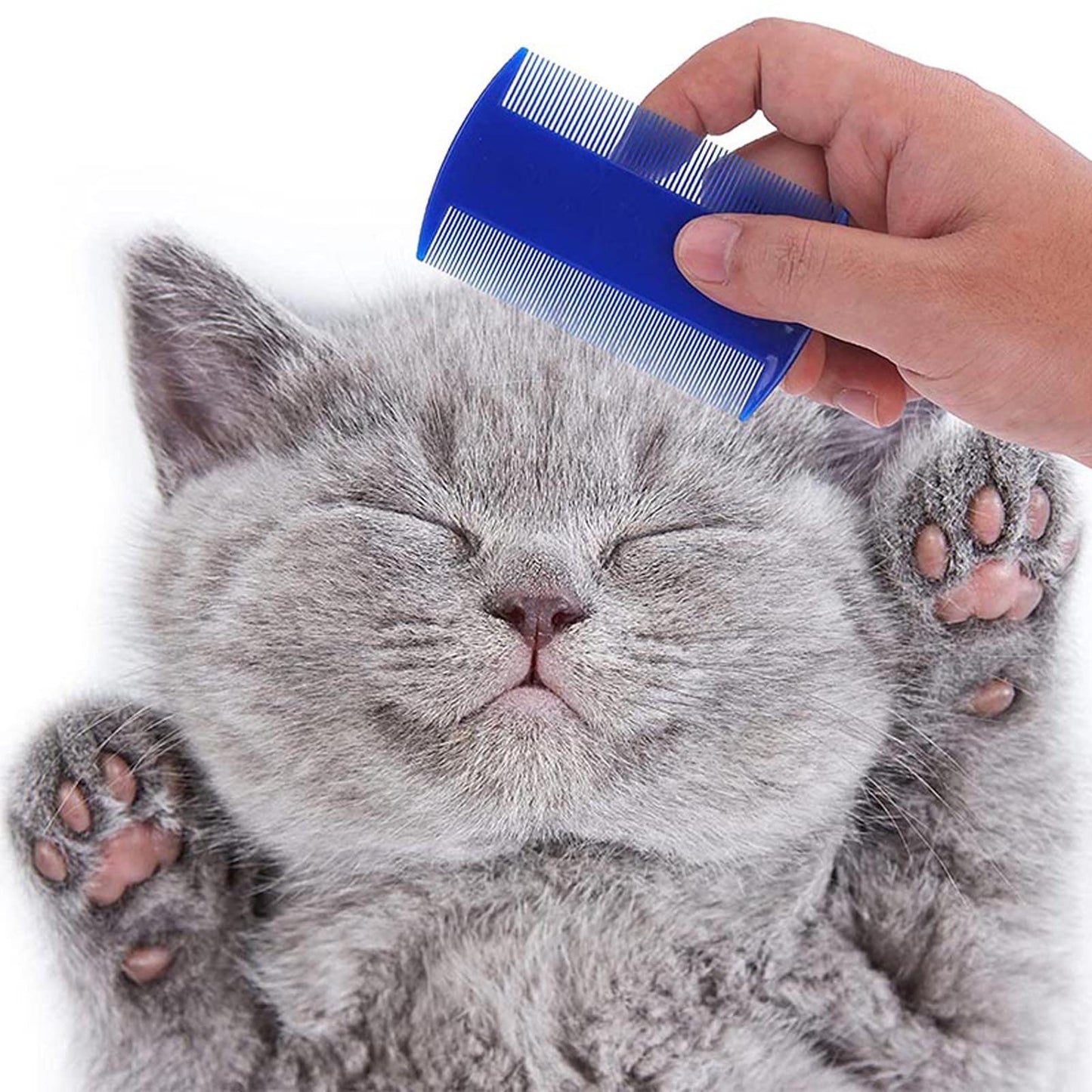 Kit de 6 piezas de aseo para conejos, cepillo de aseo de conejos, removedor de pelo de mascotas, cepillo de baño de doble cara, peine para mascotas, cortaúñas de mascotas y recortador para conejos, hámsteres, conejitos y cobayas, azul