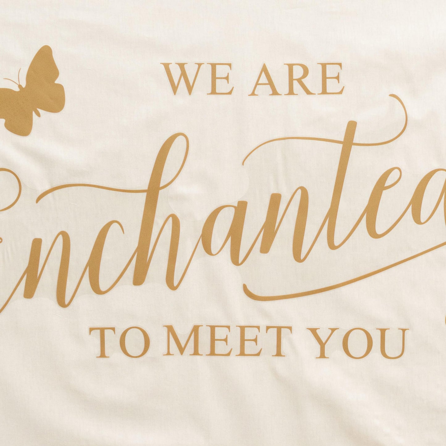 Capiont We are Enchanted to Meet You - Calcomanía de pared con mariposas para baby shower, diseño de texto en inglés "Enchanted to Meet You", decoración de fiesta de género, arco de globo (mariposa