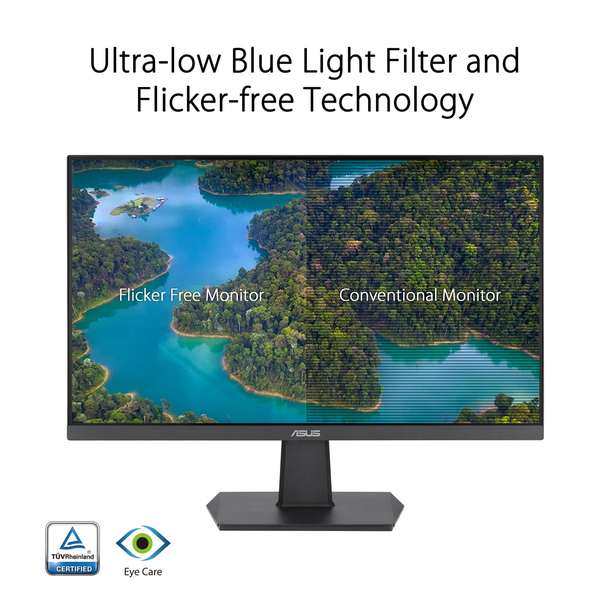 Asus Monitor Eye Care VA27EHF, 27 Pulgadas, IPS, Full HD, sin Marco, 100Hz, Adaptive-Sync, 1ms MPRT, HDMI, Low Blue Light, Flicker Free, Montaje en Pared