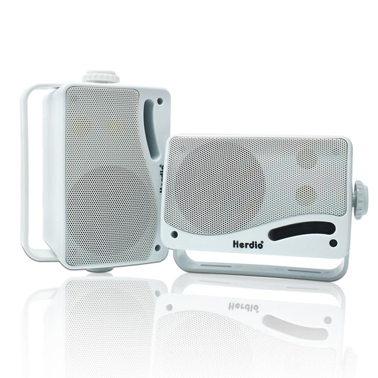 Herdio 3.5 Pulgadas Bluetooth Bocinas para Exterior, 200W Altavoces para Exteriores, Resistente al Agua, Adecuado para el hogar, Patio, Terraza,Patio Trasero (2 Altavoces,Blanco)