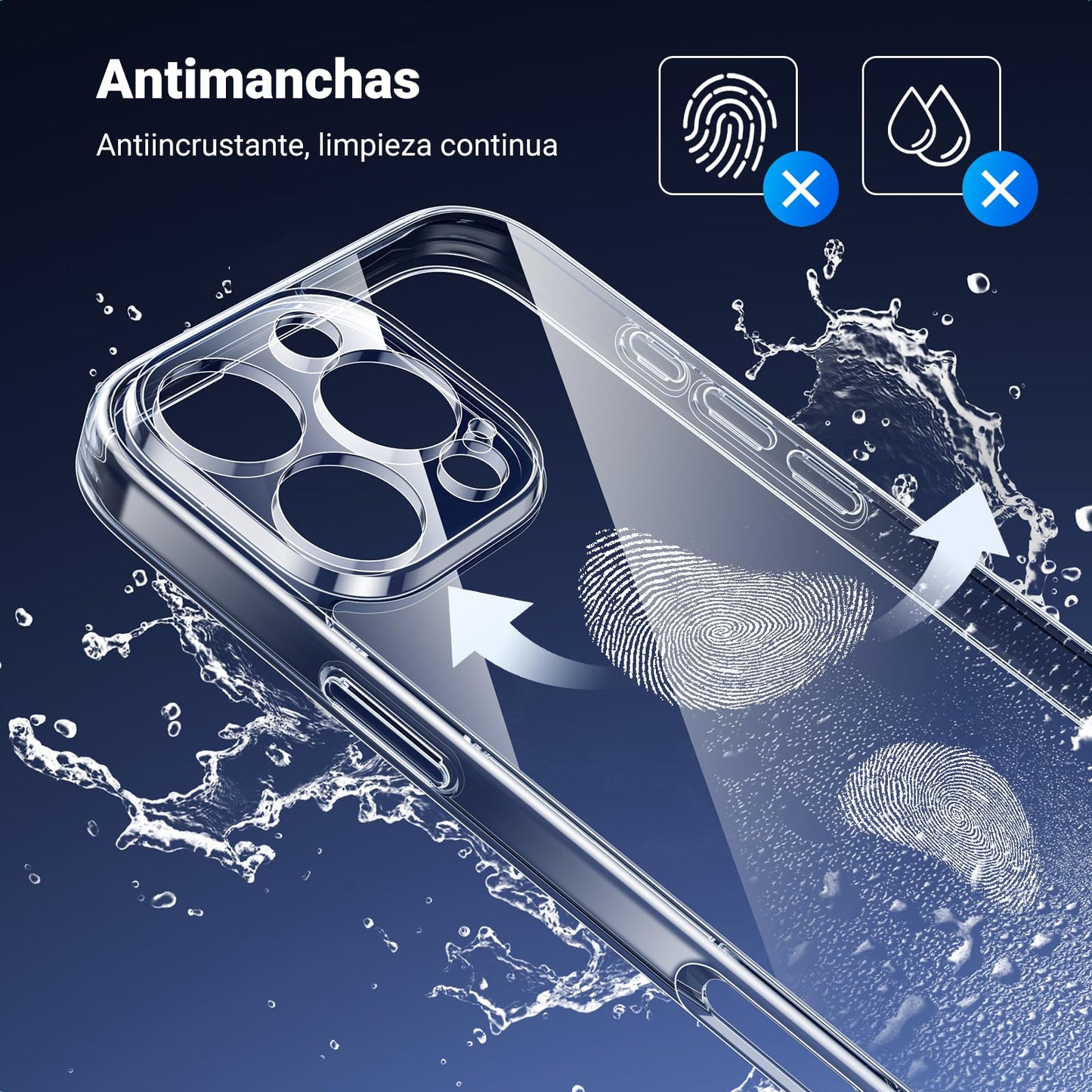 UGREEN Funda para iPhone 16 Pro, Anti-Amarillo con Protección de la Lente y contra Caídas, Case Anticaída y Antidesgaste, Carcasa 6.3", Transparente