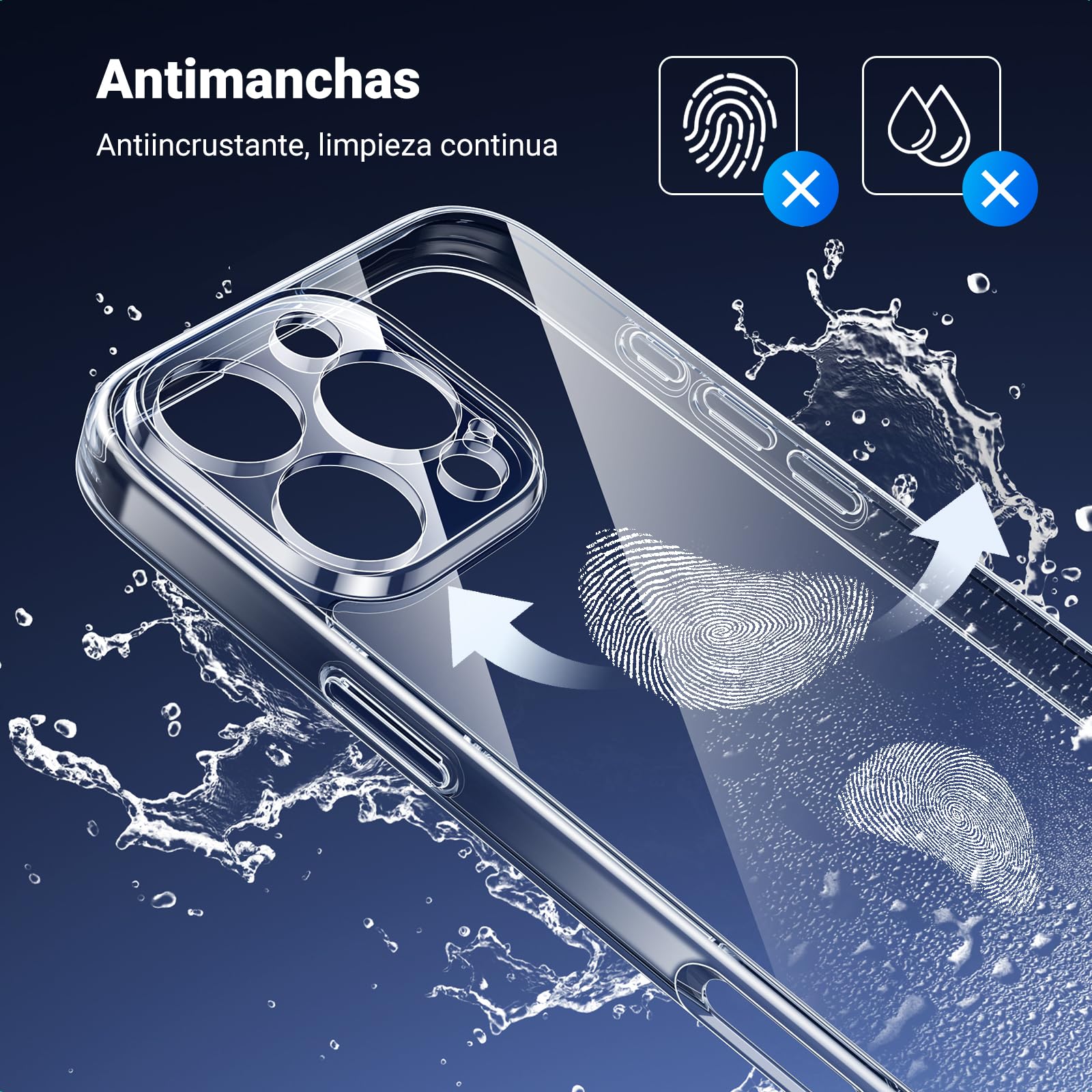 UGREEN Funda para iPhone 16 Pro, Anti-Amarillo con Protección de la Lente y contra Caídas, Case Anticaída y Antidesgaste, Carcasa 6.3", Transparente