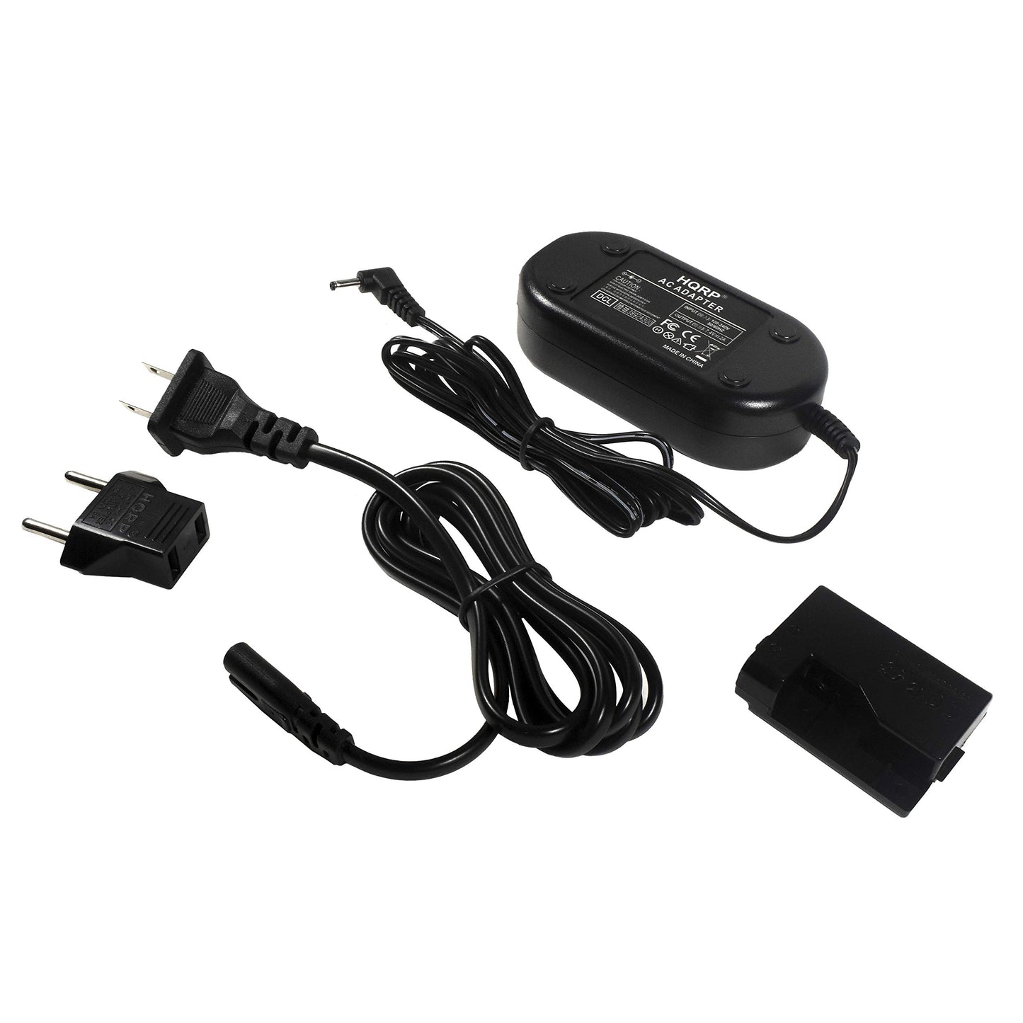 HQRP Kit adaptador de corriente alterna compatible con Canon ACK-E10 ACKE10 EOS T3 T5 T6 T7 T100, 1200D 1100D 1300D 1500D 2000D 4000D Kiss X50 Cámara digital Plus adaptador de enchufe euro
